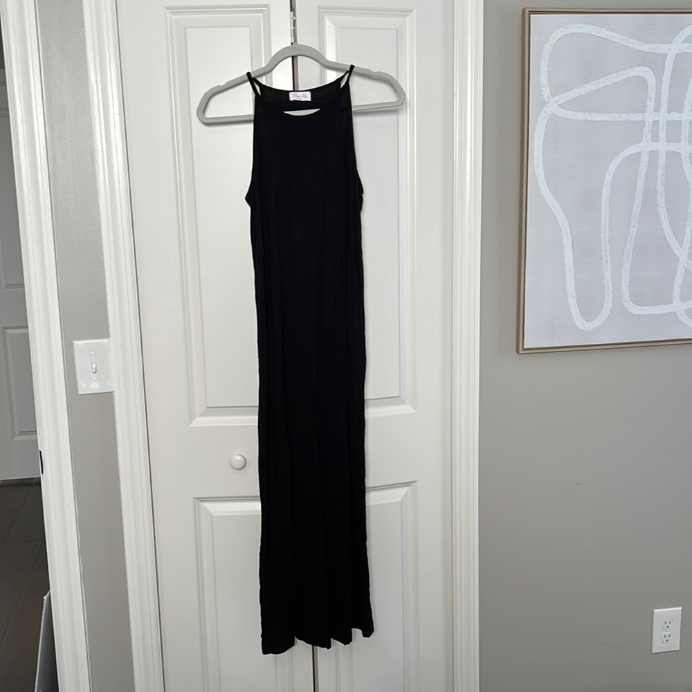 Black maxi dress-pink lily